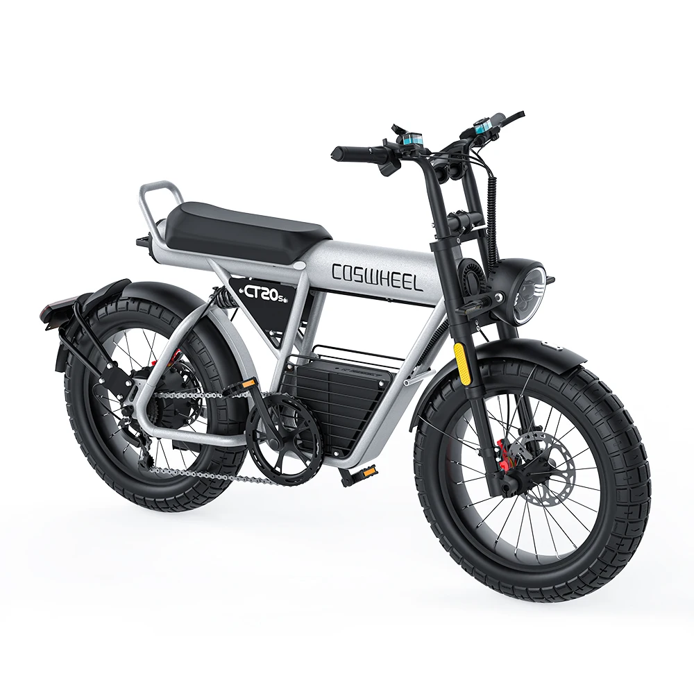 Электрический горный велосипед COSWHEEL CT20s, 2000 Вт, 48 В, 60 В, 20 дюймов, 5,0 толстых шин с аккумулятором Ач, портативный складной Электрический горный велосипед
