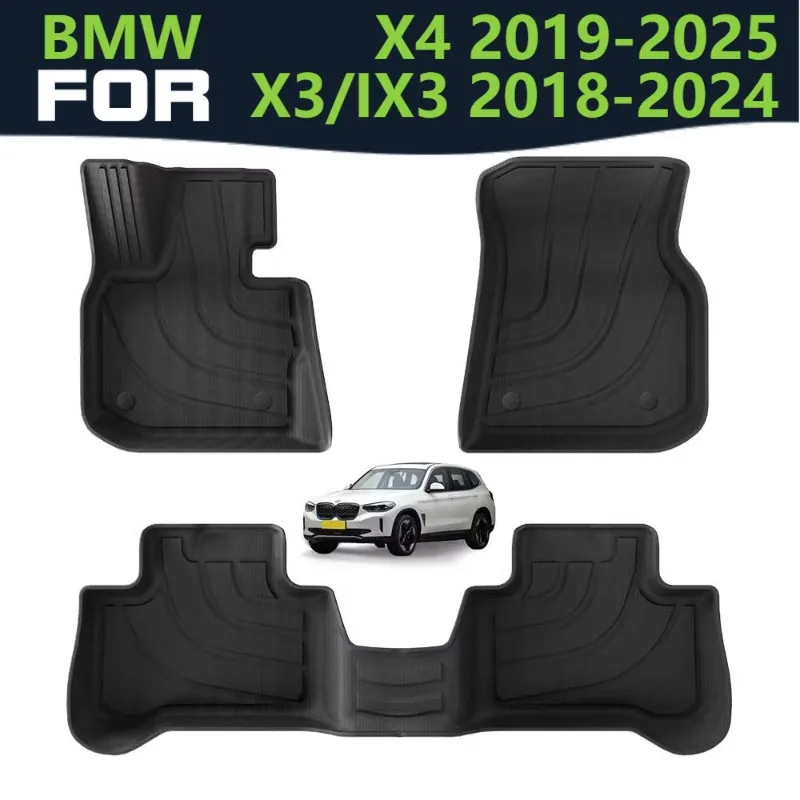 Коврики для BMW X3/IX3 2018-2024/X4 2019-2025 Всепогодные коврики TPE Автомобильные коврики Аксессуары для интерьера Защита Водонепроницаемые