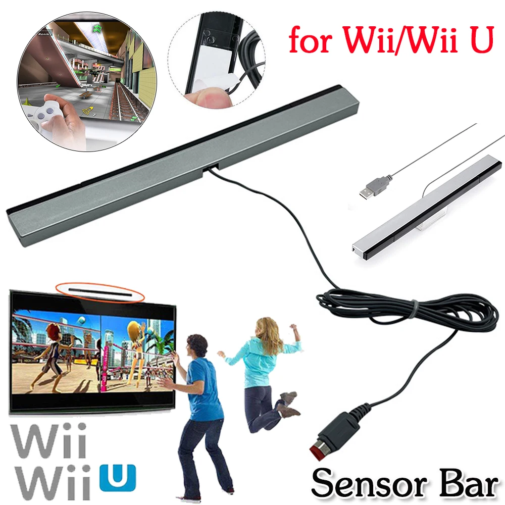 Датчики USB-панели для Nintendo Wii/Wii U, сменный инфракрасный ТВ-объектив, проводной дистанционный датчик