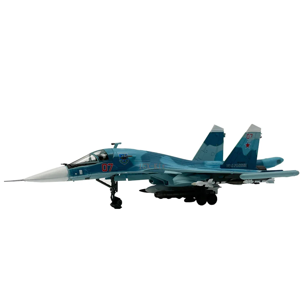 Фото Масштаб 1/100, русский Sukhoi Cy-34 SU-34 SU34, полный истребитель-бомбардировщик, литая под давлением металлическая модель военного самолета, коллекция игрушек или подарки №4