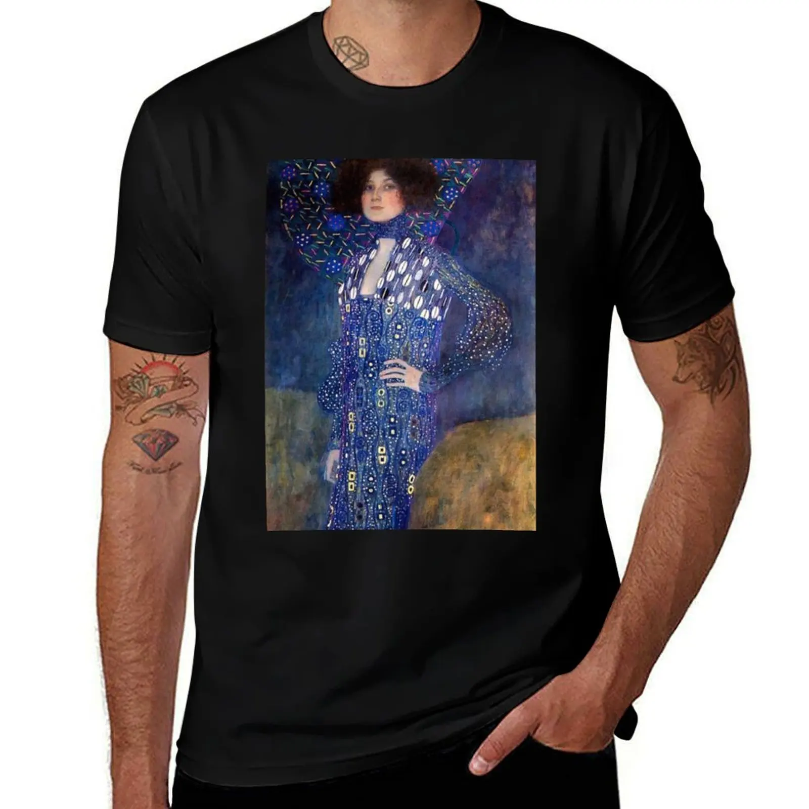 Футболка с портретом Emilie Louise Floge от Gustav Klimt, негабаритная одежда в стиле каваи, мужская дизайнерская одежда