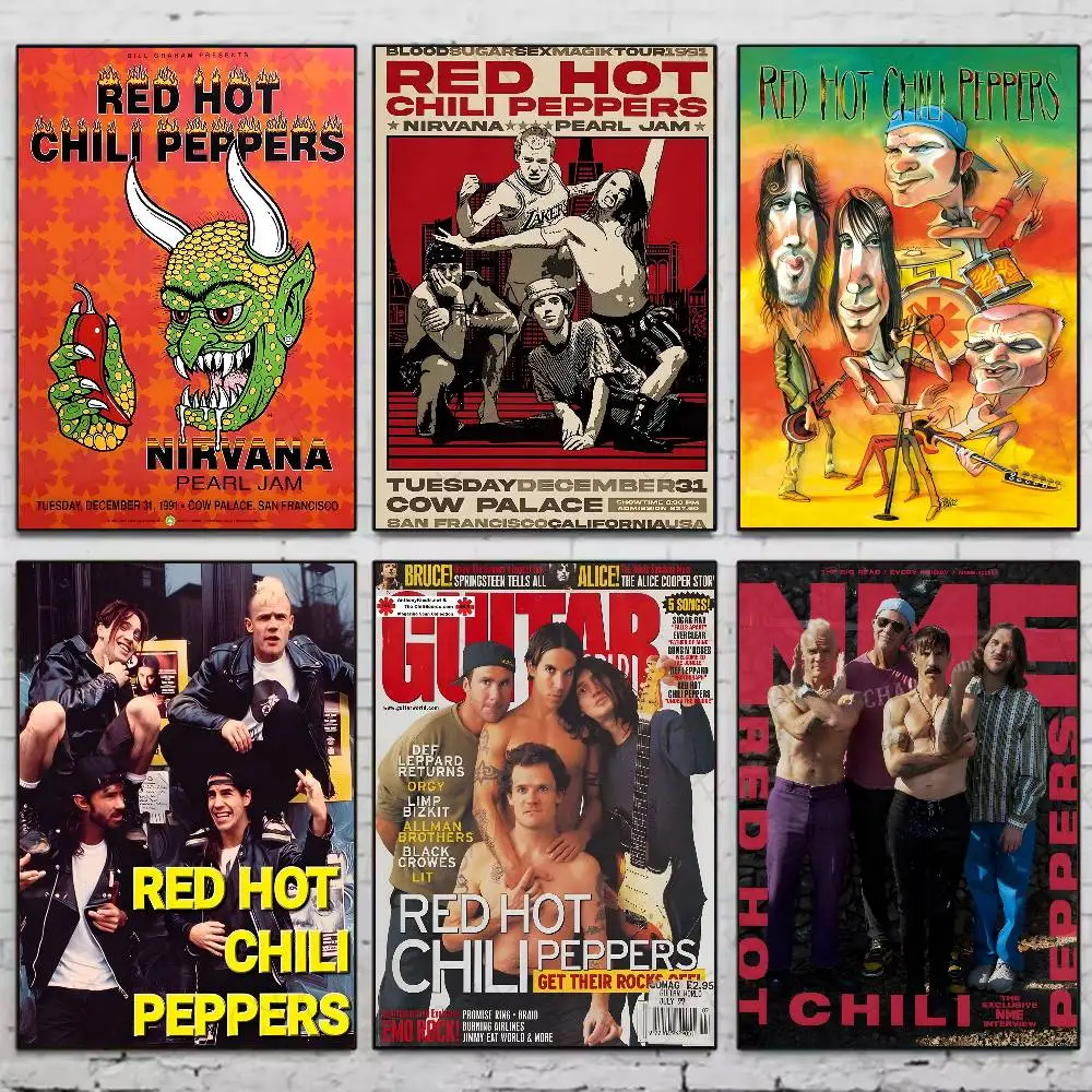 Рок-группа R-Red Hot C-Chili P-Peppers постер HD Art липкая стена водонепроницаемый дом гостиная спальня бар эстетическое украшение