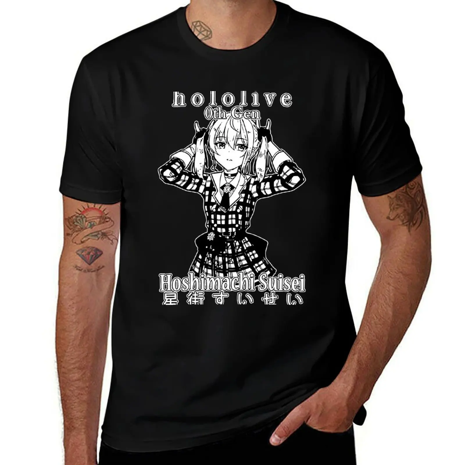 Футболка Hoshimachi Suisei 0th Gen Hololive, роскошная дизайнерская уличная одежда, комплект мужских футболок
