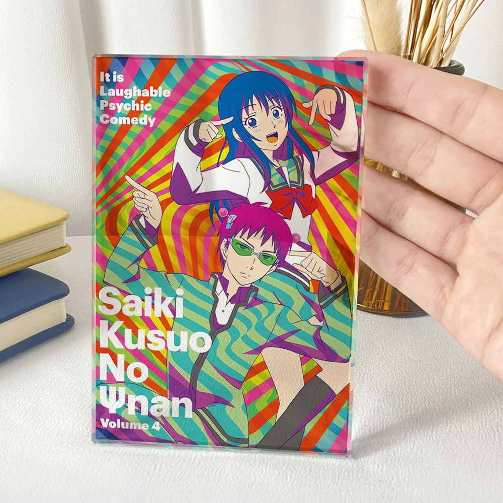 Аниме «катастрофическая жизнь сайки К.» Saiki Kusuo квадратная Хрустальная Толстая подставка модель пластина для косплея настольное украшение подарок