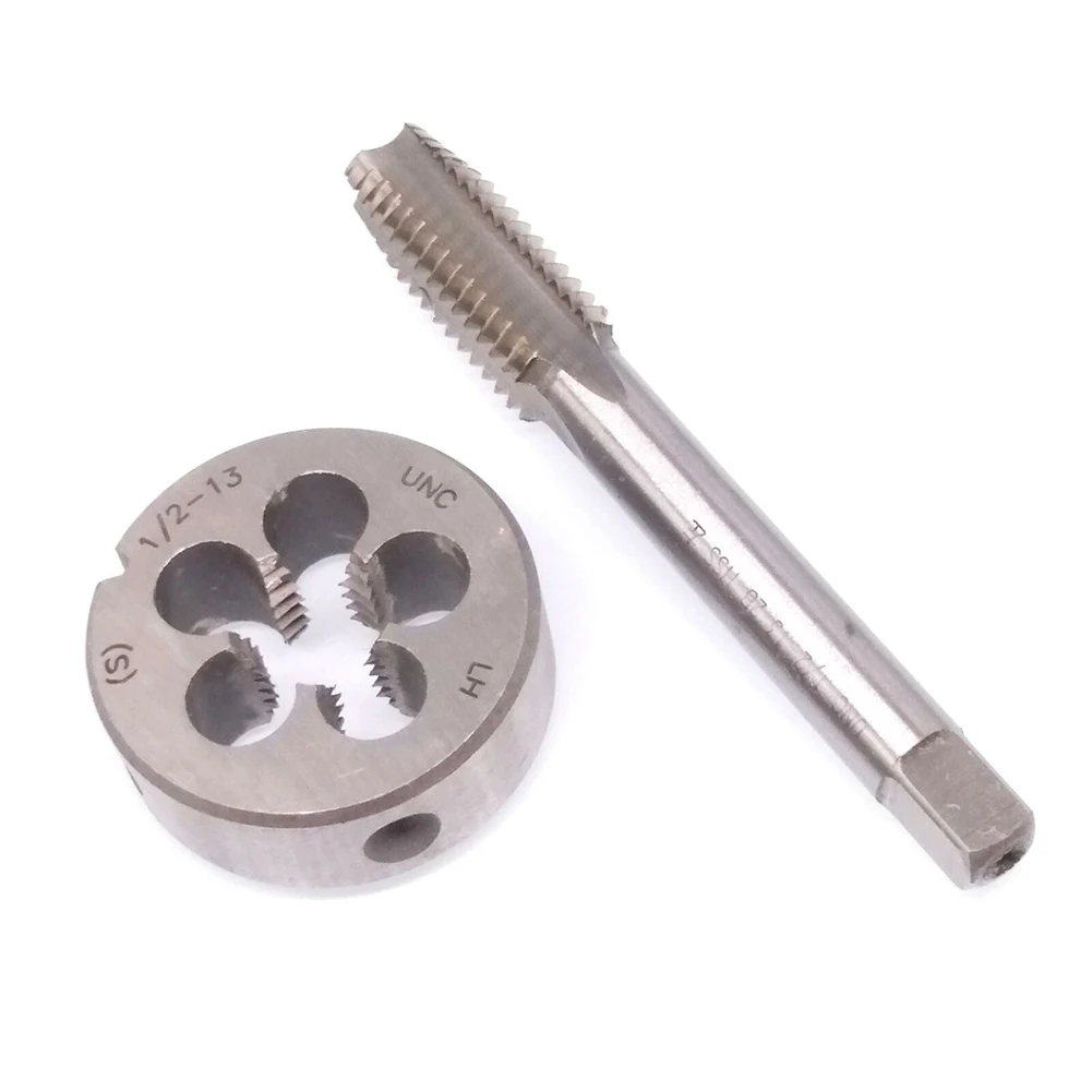 HSS 1/2-13 UNC Tap & 1/2-13 UNC Die Левая ручная резьба пресс-краны V-шинный клапан рот резьба прямой паз