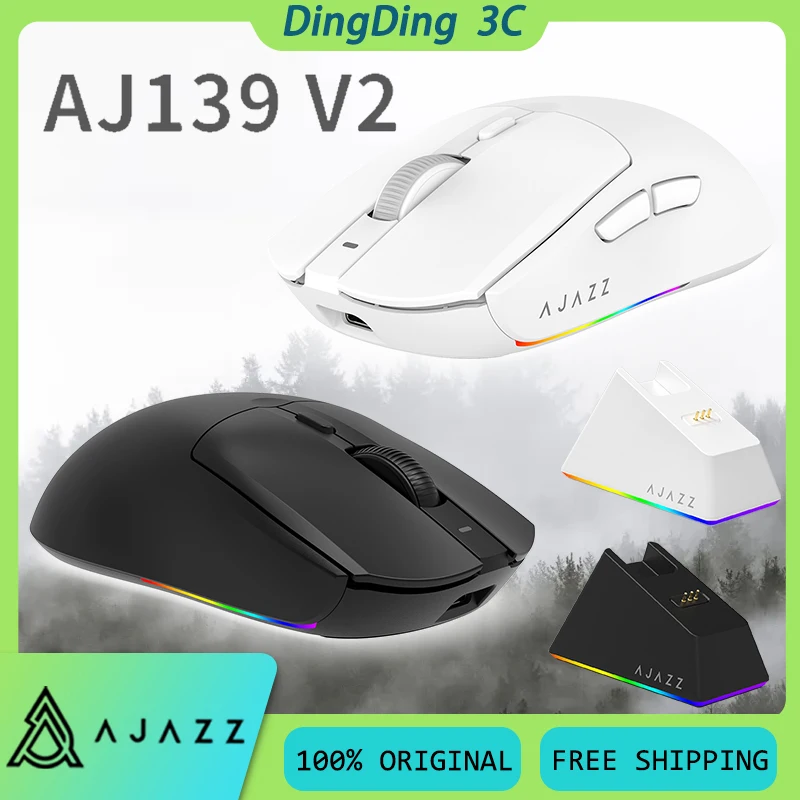 Беспроводная мышь AJAZZ AJ139 V2 MC, 3 режима, эргономика, длительный срок службы батареи, низкая задержка, легкая, индивидуальная игровая мышь для киберспорта