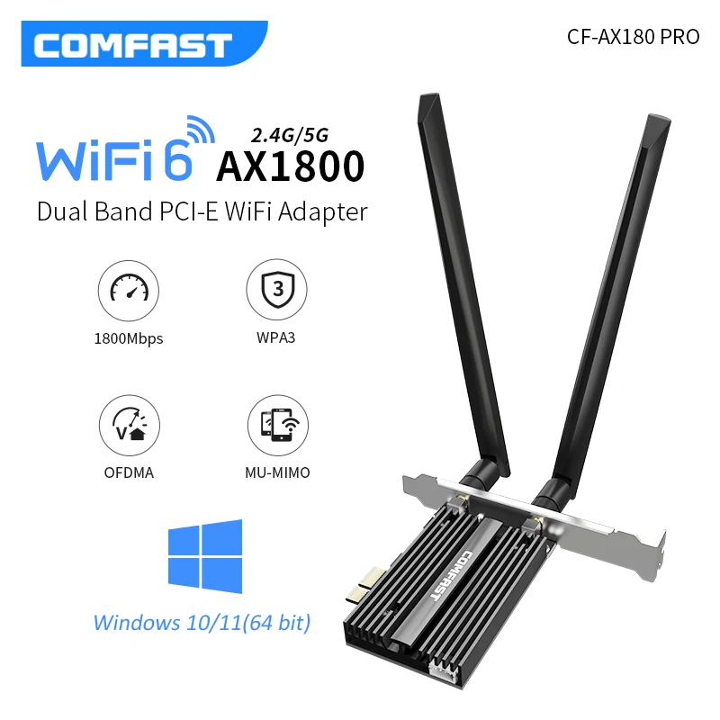 WiFi 6 1800 Мбит/с BT 5,2 PCI-E беспроводной адаптер MT7921 чип сеть WIFI Карта Антенна для рабочего стола VS 5374Mbps Wifi 6E USB адаптер