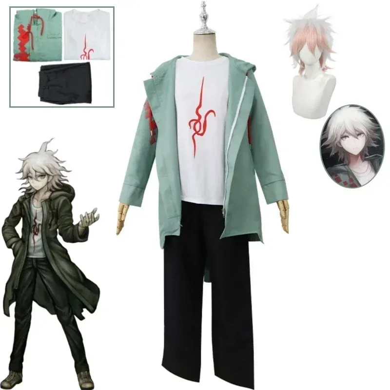 Dangarappa 2 Nagito Komaeda футболка костюм Джейк косплей костюм пальто толстовка Хэллоуин вечерние аниме шоу комплект PT19