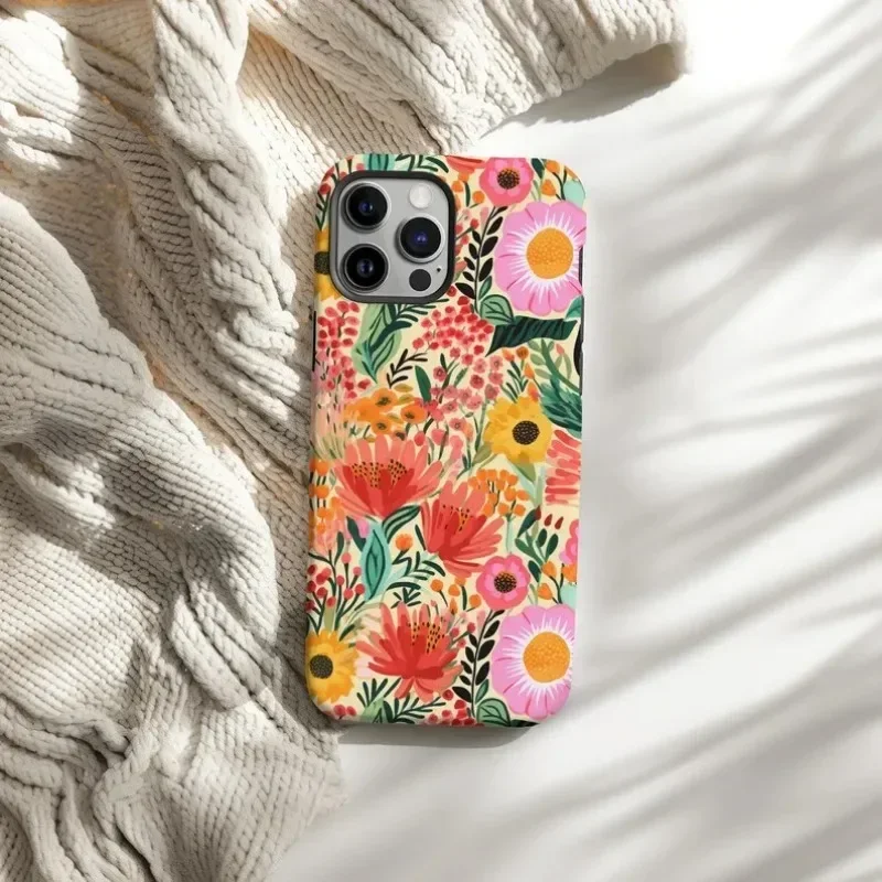 Чехол для телефона Garden Maximalist с цветочным принтом для iPhone 16, 15, 14, 13, 12, 11 Pro Max Plus, роскошная магнитная двухслойная задняя крышка