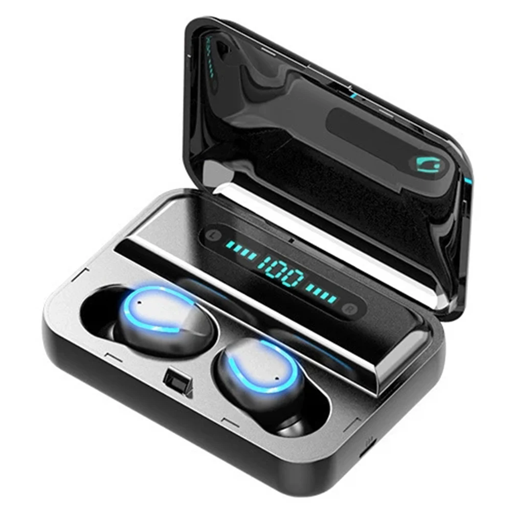 Беспроводные наушники F9, Bluetooth, TWS, дисплей, бинауральная гарнитура, водонепроницаемая HD гарнитура, наушники с шумоподавлением CVC