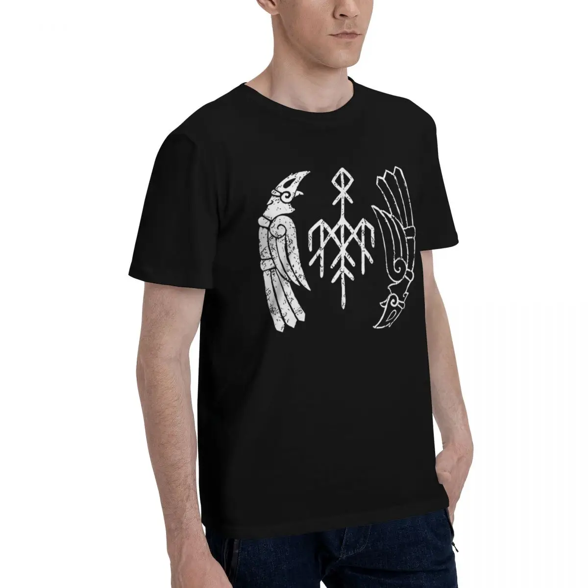 Фото Wardruna Kvitravn Organic Ts 100% хлопок, повседневная дышащая удобная мужская одежда, брендовая забавная рубашка №2