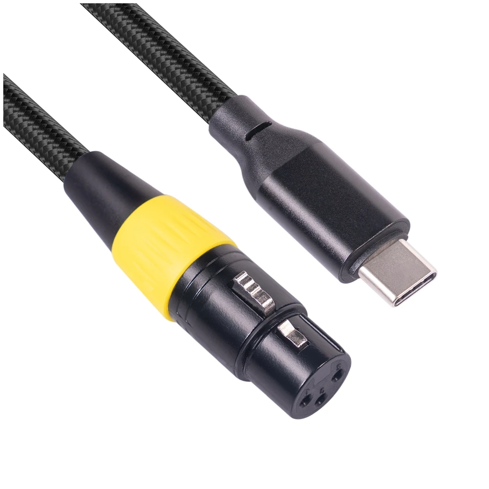 Кабель с разъемами USB C и XLR типа C «папа» на 3 контакта «мама»