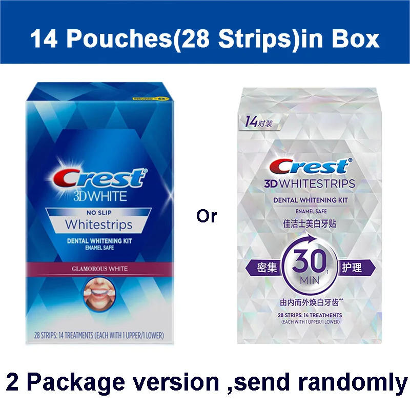 Фото Crest 3D Whitestrips Dental Bleach полоски для отбеливания зубов гламурные белые полоски для отбеливания зубов отбеливание зубов 5/7/14 лечение №2