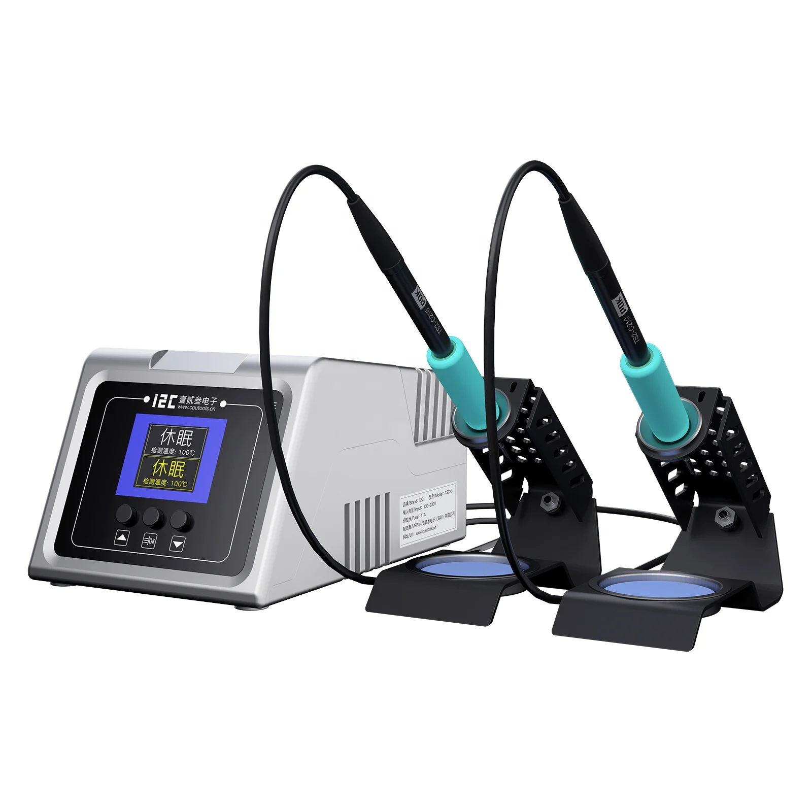 Двухканальная сварочная станция I2C ISCN C210, рабочая с одной ручкой для пайки печатных плат мобильного телефона, нано-паяльная станция