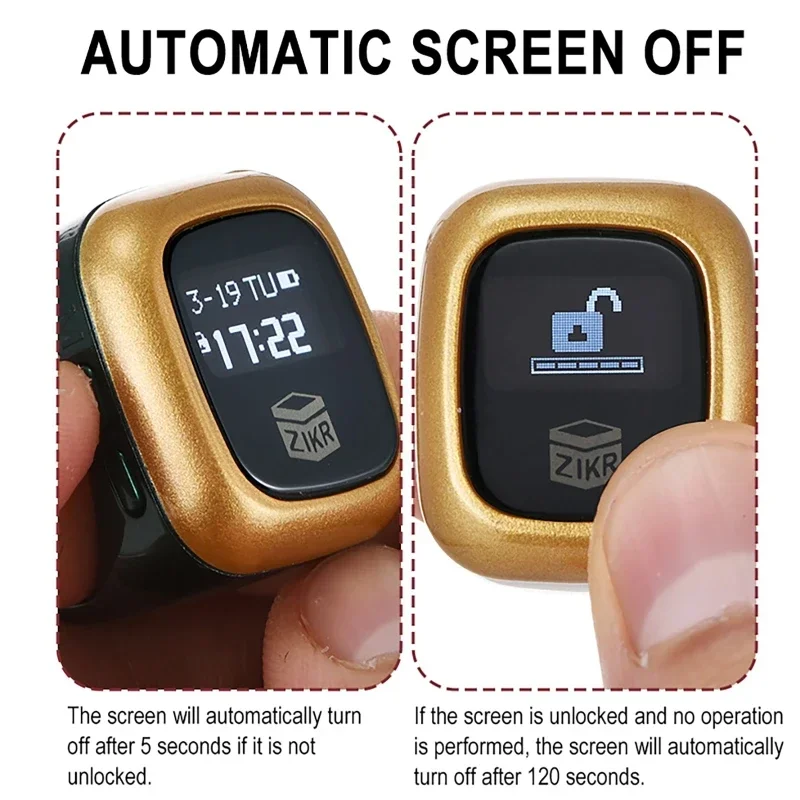 Фото Finger Ring OLED Display Finger Counter Time Reminder Tasbih Tally Counter with Time Date Display for Accurate Counting №3