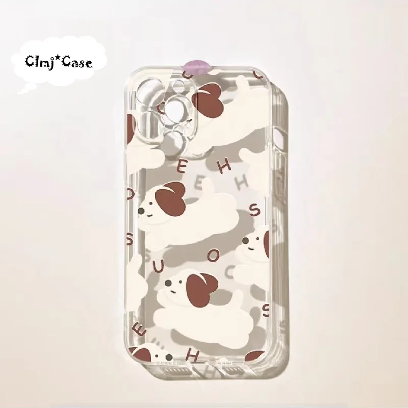 Чехол для телефона Clmj Clmj Cute Dog Puppy для iPhone 13 Mini 11 12 Pro 14 Plus X XS Max XR 7 8 Se 2020 Мягкий силиконовый защитный чехол INS