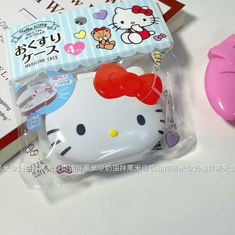 Kawaii Sanrio Hello Kitty аптечка аниме мультфильм милый Hello Kitty портативная коробка для сортировки таблеток для девочек шкатулка для драгоценностей подарки игрушки (art.: 3920d04976fd5) - 3920d04976fd5