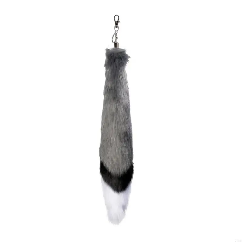 77HE хвостовой ключей для ключей Wolf Tail Keyring Cosplays Toy Foxes Costume Bag Bag Tharm