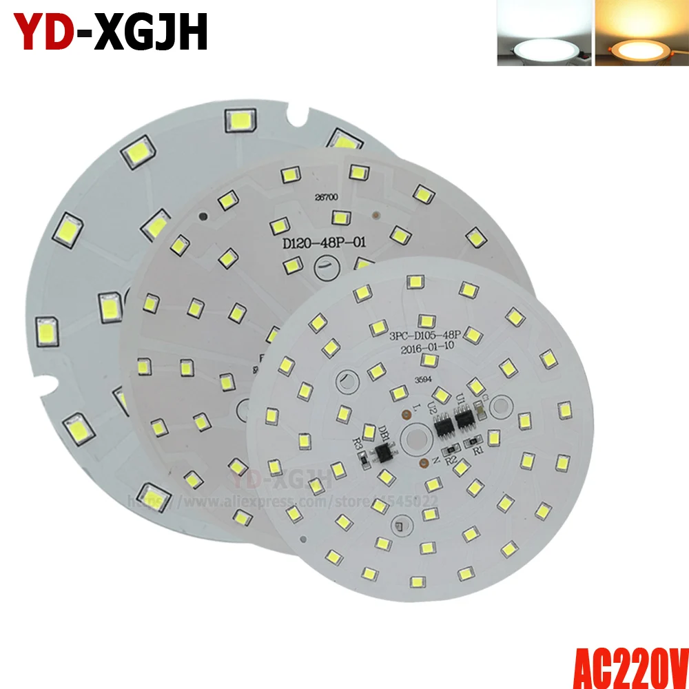 Светодиодная печатная плата AC220V smd 2835, встроенный драйвер IC, для алюминиевой пластины без водителя для гостиной и кухни, светодиодная лампа накаливания