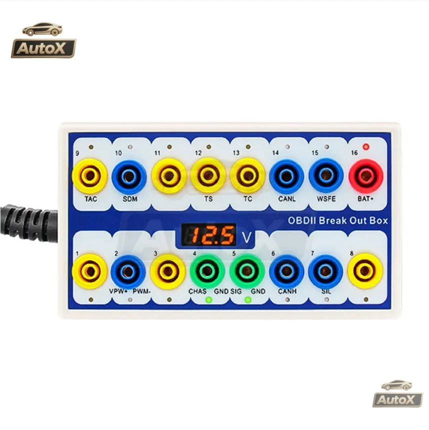 Фото Auto X OBD 2 BreakOut Box 16-контактный OBDII автоматический детектор протокола автомобильный сканер детектор разъема №3
