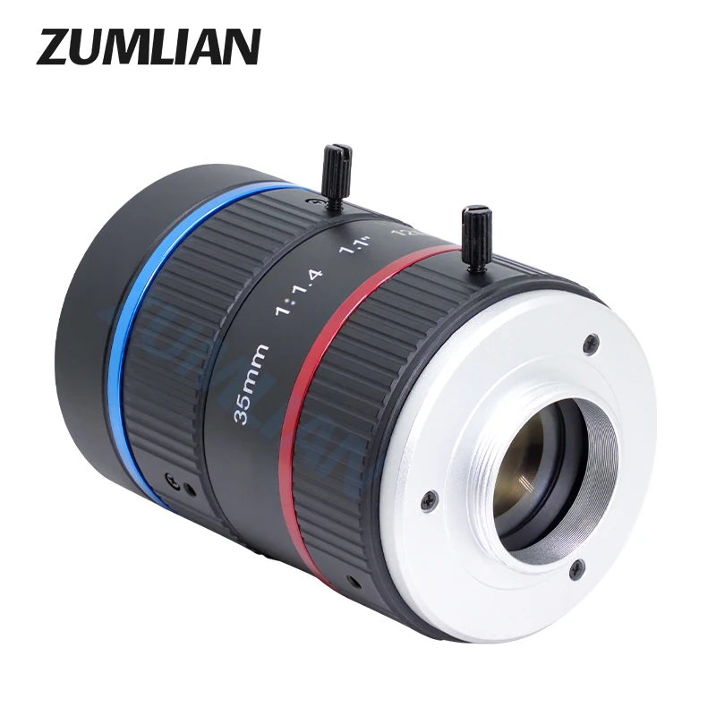 ZUMLIAN F1.4 Ручная диафрагма 35 мм Prime Lens ITS 12MP Высокое разрешение 1,1-дюймовый объектив камеры наблюдения для камер видеонаблюдения с креплением C
