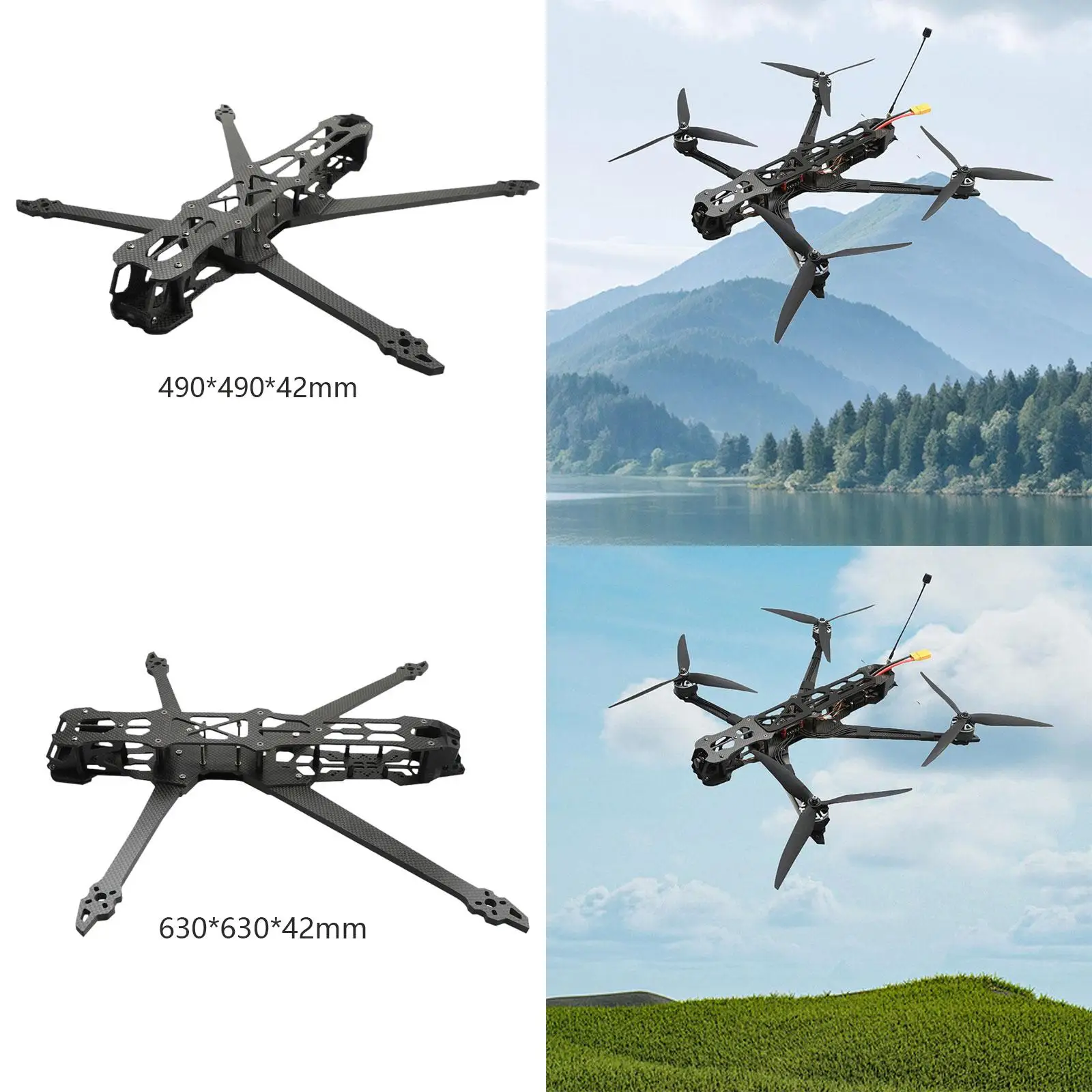 Комплект из углеродного волокна для рамы FPV гоночный Дрон рамка с 7 мм рычагом запасные части для дрона квадрокоптера FPV DIY модифицированный