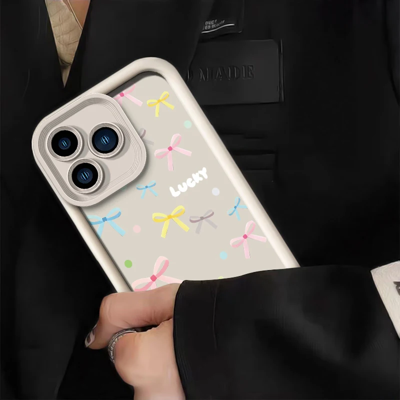 Фото Чехол для Infinix Tecno Camon 30 20 Pro, винтажный цветной противоударный чехол с бантом и защитой объектива камеры, мягкий силиконовый чехол для телефона №3