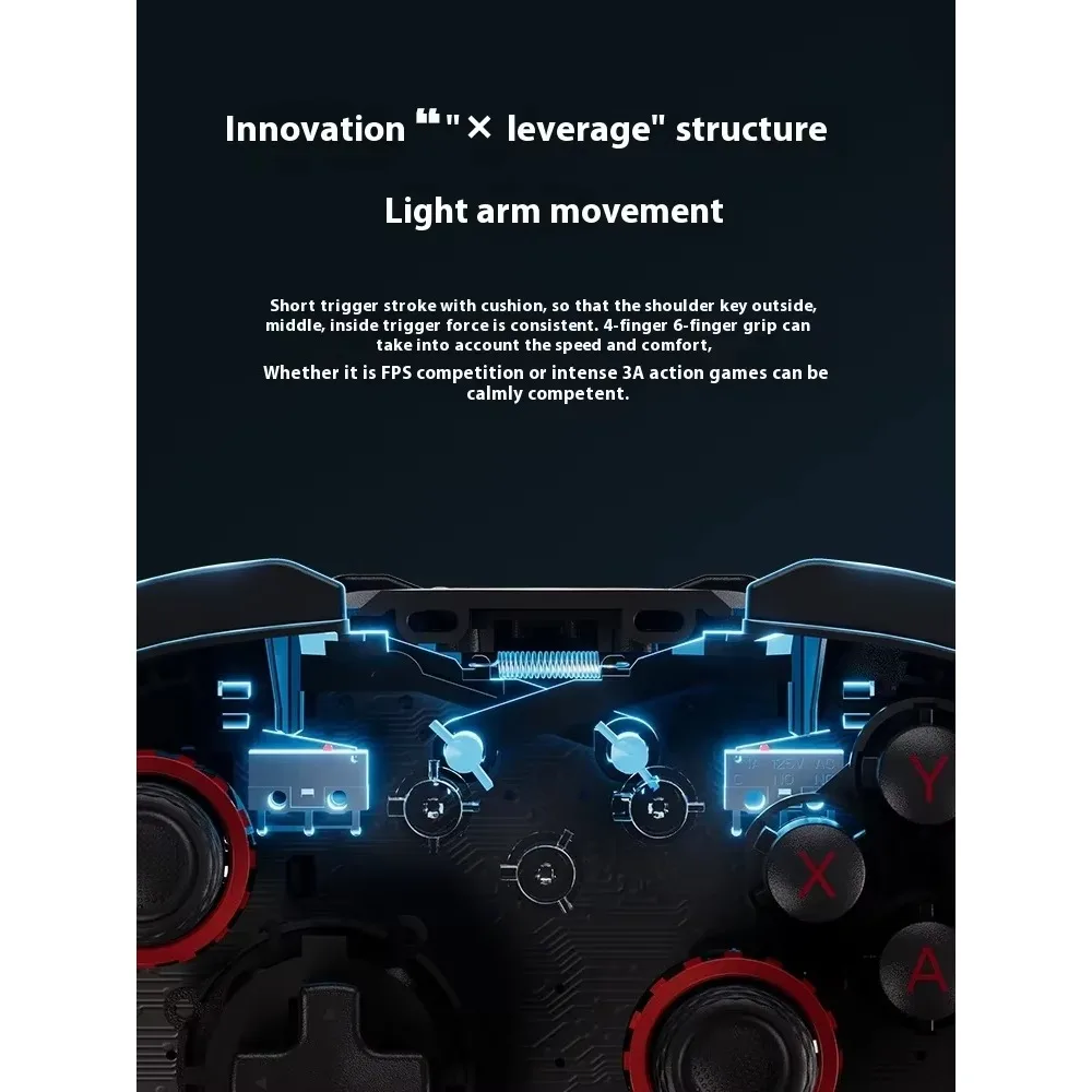 Фото Bigbigwon Blitz 2 TMR Dynasty Warriors Nearlink 3 Mode Беспроводной Bluetooth-геймпад Соматосенсорный 1 Контроллеры 2000 Гц для ПК NS №3