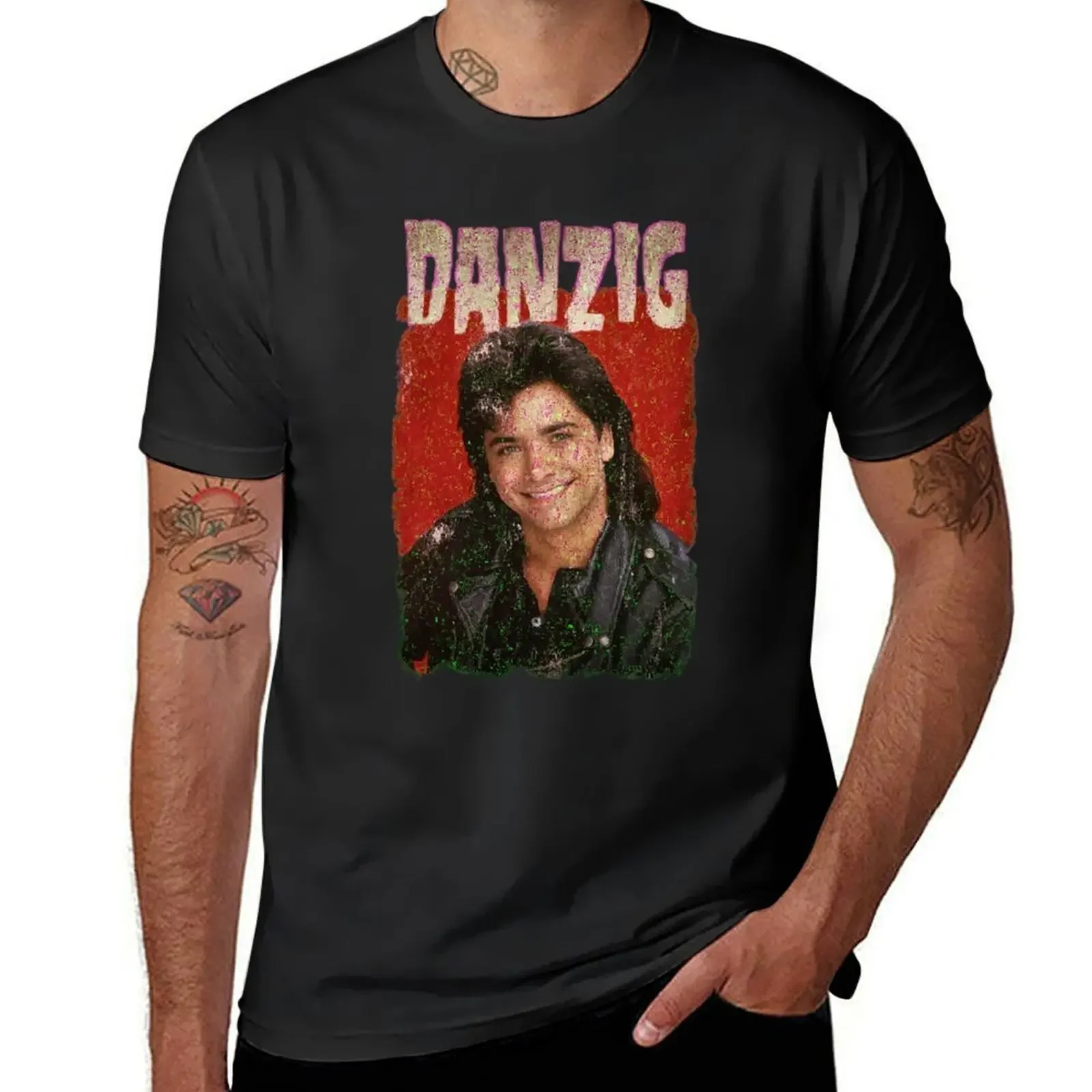 Danzig Ретро лимитированная художественная футболка большого размера, корейская модная футболка с аниме, винтажные футболки, мужская футболка
