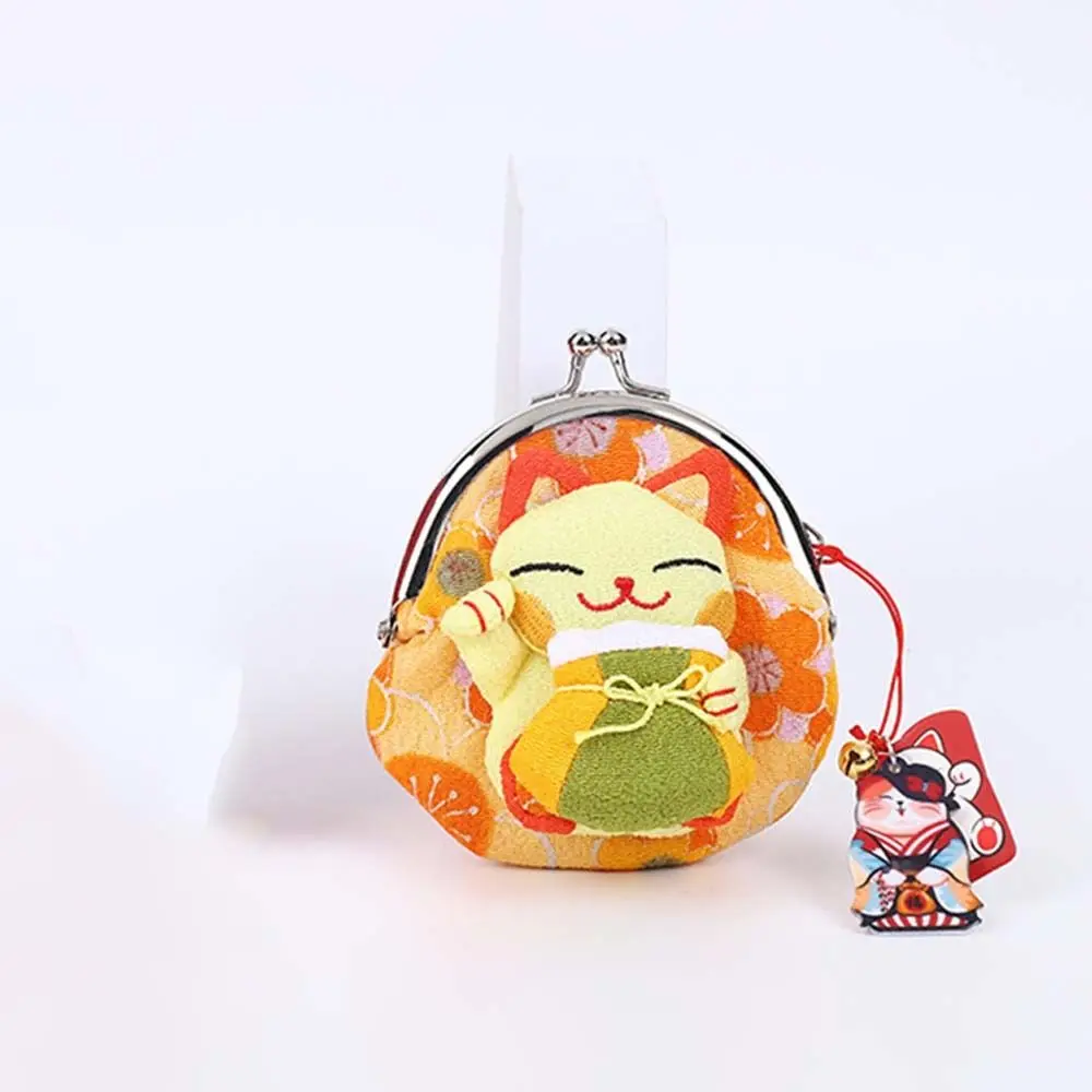 Портативный японский стиль Maneki Neko кошелек для монет с цветочным принтом кукла Lucky Cat клатч сумка из искусственной кожи держатель для карт для мужчин