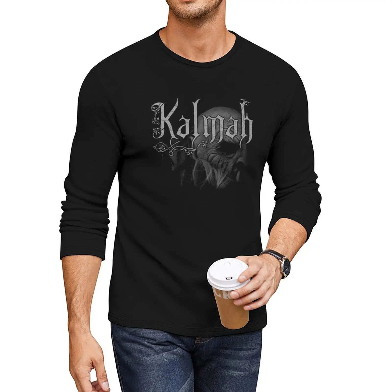 KALMAH BAND ПОПУЛЯРНАЯ длинная футболка больших размеров, одежда в стиле аниме, блузка, футболки по индивидуальному заказу, мужские футболки (art.: 3920d23e2a4e2) - 3920d23e2a4e2