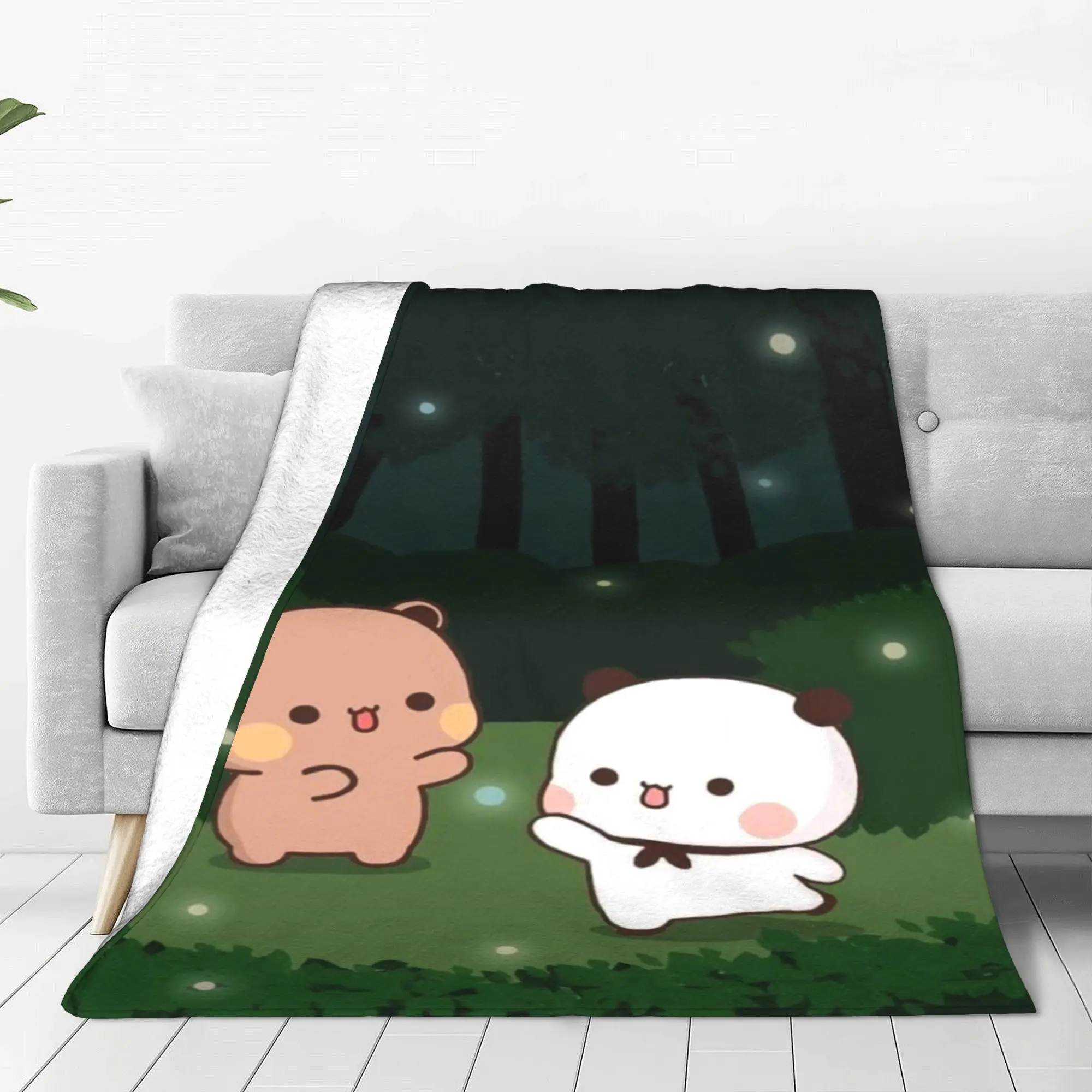 Фото Одеяла с героями мультфильмов Bubu Dudu, коралловый флис, плюшевое осенне-зимнее многофункциональное тонкое одеяло для дома, путешествий, постельные принадлежности, пледы №2