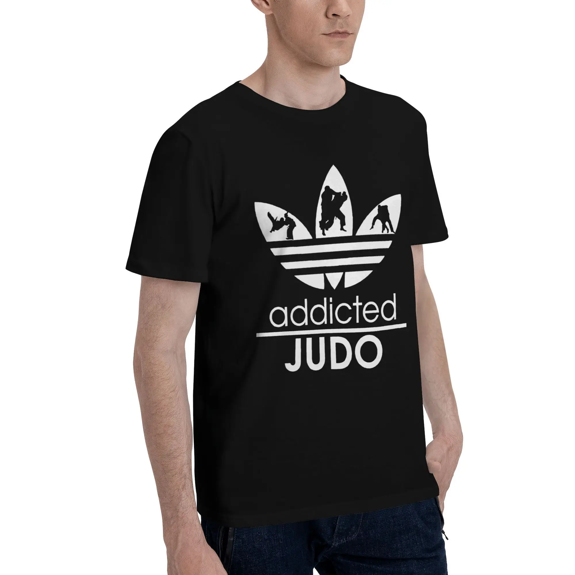 Фото Judo Addicted Роскошная мужская дизайнерская одежда y2k Ретро футболка с 3D принтом Хлопковые повседневные топы с круглым вырезом на заказ Мужская короткая футболка №2