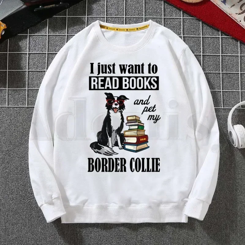 Фото I Love My Border Collie Dog 90-е Ullzang свитшот с принтом трендовая мужская одежда в стиле хип-хоп мужской круглый вырез №2