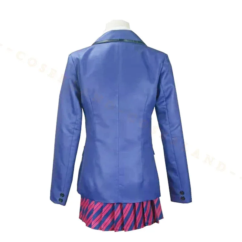 Фото Najimi Osana High School JK Uniform Аниме Komi Can't Communicate Косплей Костюм Юбка Комплект Синий Костюм Розовый Короткий Парик Волосы Gi jueg №4