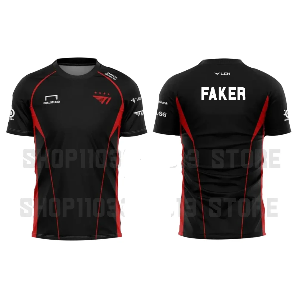 Футболка Faker T1 Team с 3D-принтом, спортивная одежда чемпионов LOL, дышащая, 2024 г.