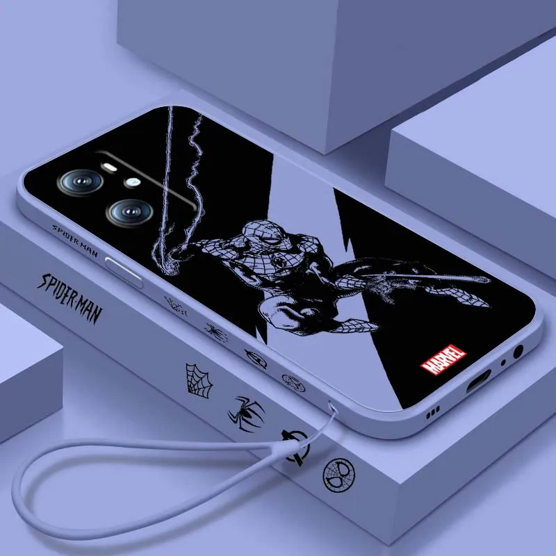Популярный чехол Marvel Spider-Man для OPPO Find X5 A11 A16K A53 A98 A3 A57 A72 A73 A96 A74 A9 A5 5G Liquid Left Rope Phone Case (art.: 3920d1d43160b) - 3920d1d43160b