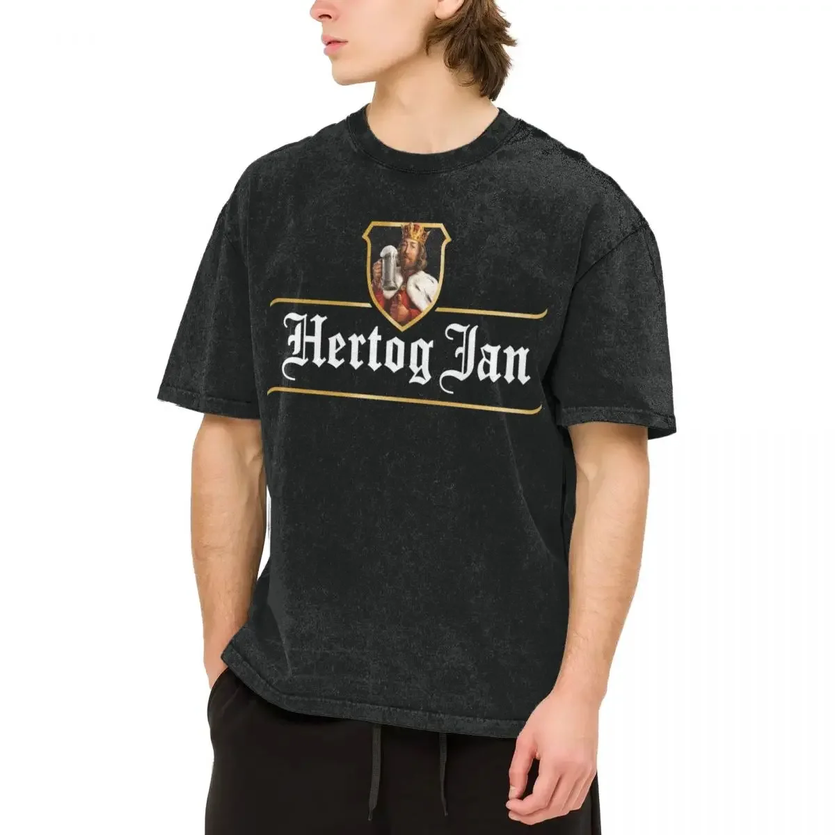 Мужская футболка Funny Hertog Jan 2, топы с принтом, свободные и облегающие женские футболки.