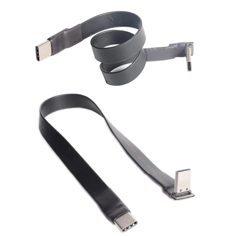 Адаптер для кабеля-удлинителя USB типа C в Type C, плоский кабель-лента FPC FPV с поддержкой FPC и USB C, экранирование 3 А, 10 Гбит/с, 20 см и 30 см