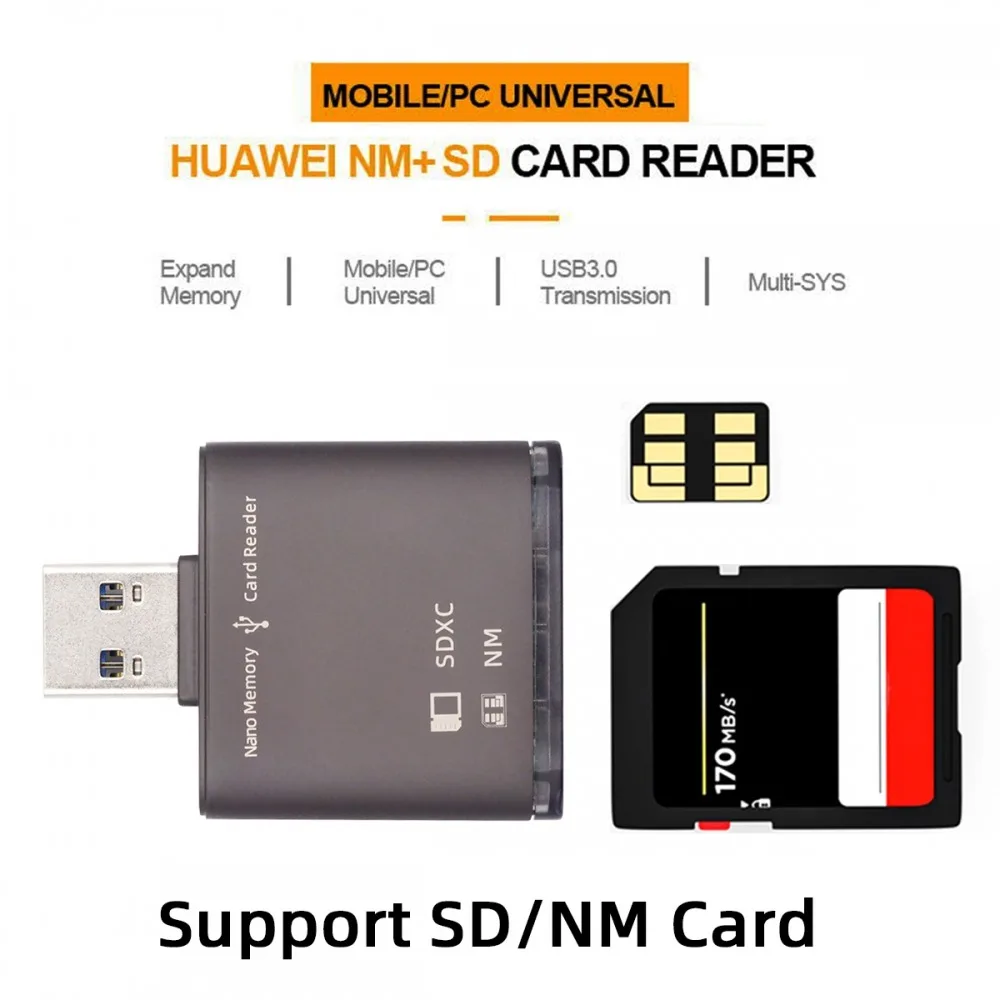 Фото Устройство чтения карт памяти 5 Гбит/с SDXC USB 3.0 для Huawei NM Nano Адаптер записи карт памяти для ноутбука Качественная память Удлините USB-конвертер №5