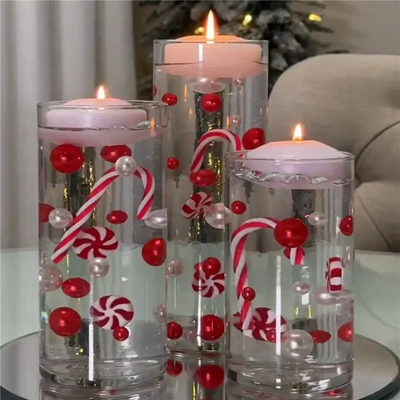 Natal Vas Pengisi Mutiara для Vas Candyland Mutiara Воздушный гель Manik Mengambang Lilin männ do Dekorasi Pesta Natal