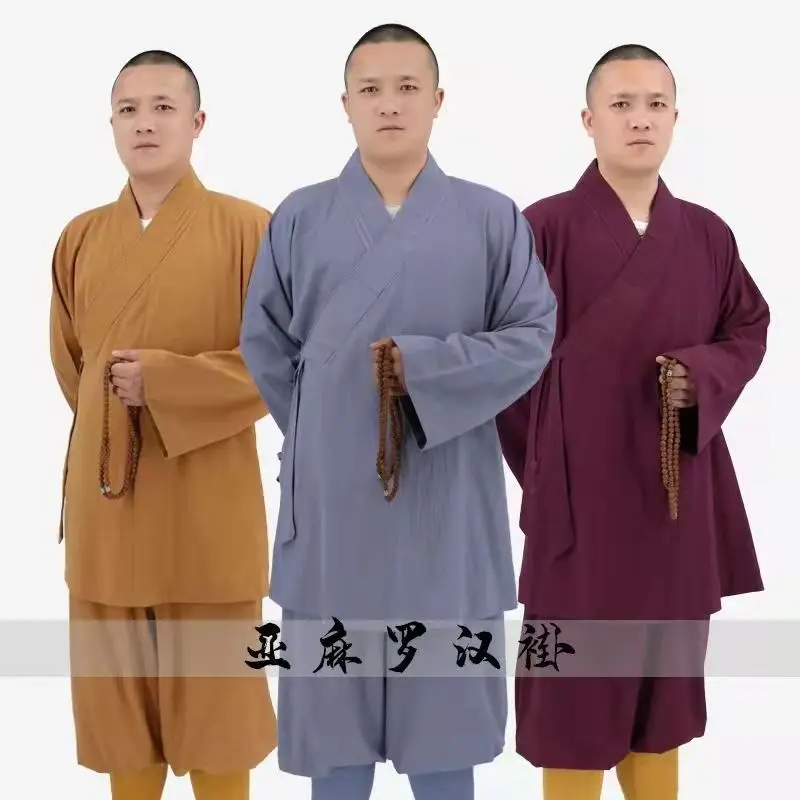 Shao Lin Arhat Пальто + брюки Одежда для четырехсезонного костюма «Маленький монах», рубашка «Запуски монахов», одежда из хлопка и льна, одежда для буддийской монахини (art.: 3920ceb1c99ea) - 3920ceb1c99ea