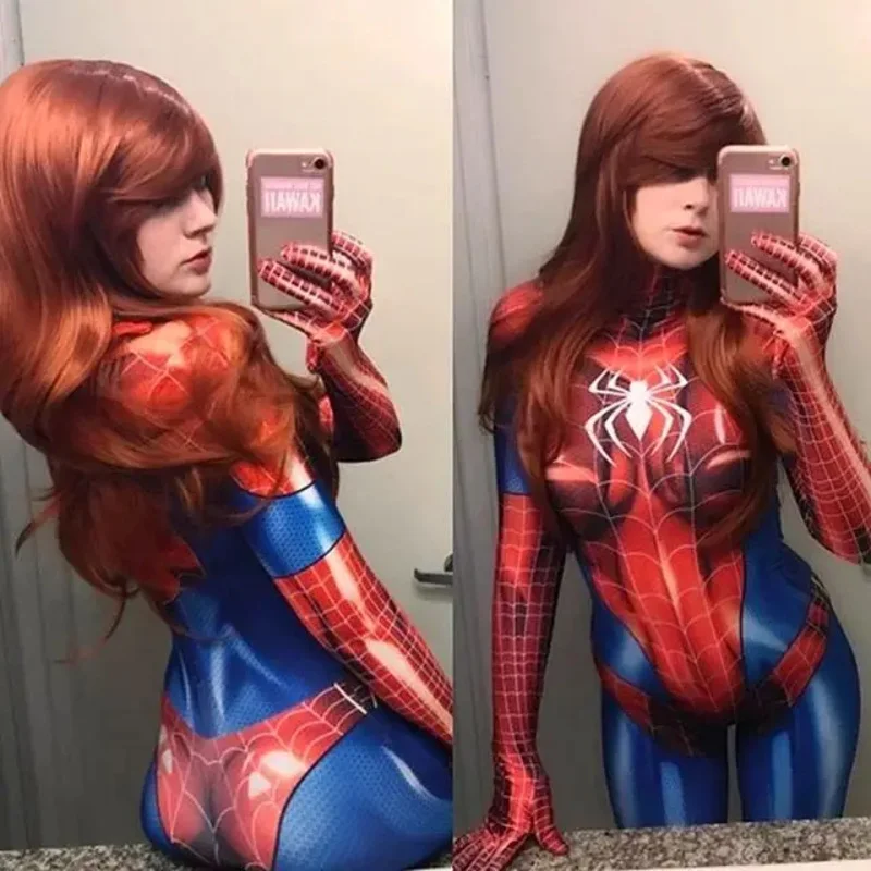 Костюм для косплея MJ Spider на Хэллоуин для взрослых и детей, женский комбинезон Мэри Джейн Ватсон для девочек Zentai