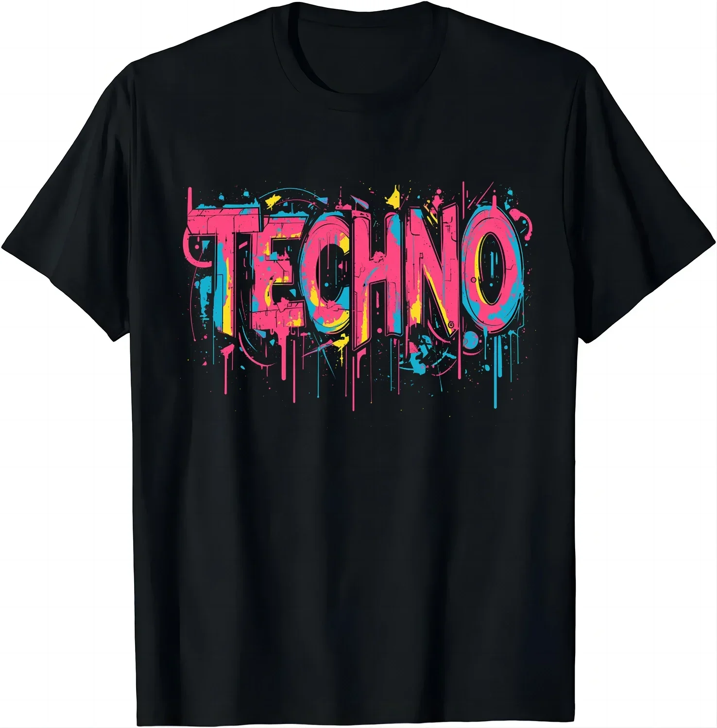 Винтажная футболка Abbigliamento Donna Y2k Ropa De Mujer Techno Music Optical Illusion Glitch Trippy EDM Rave, хлопковая футболка высокого качества Футболки и топы