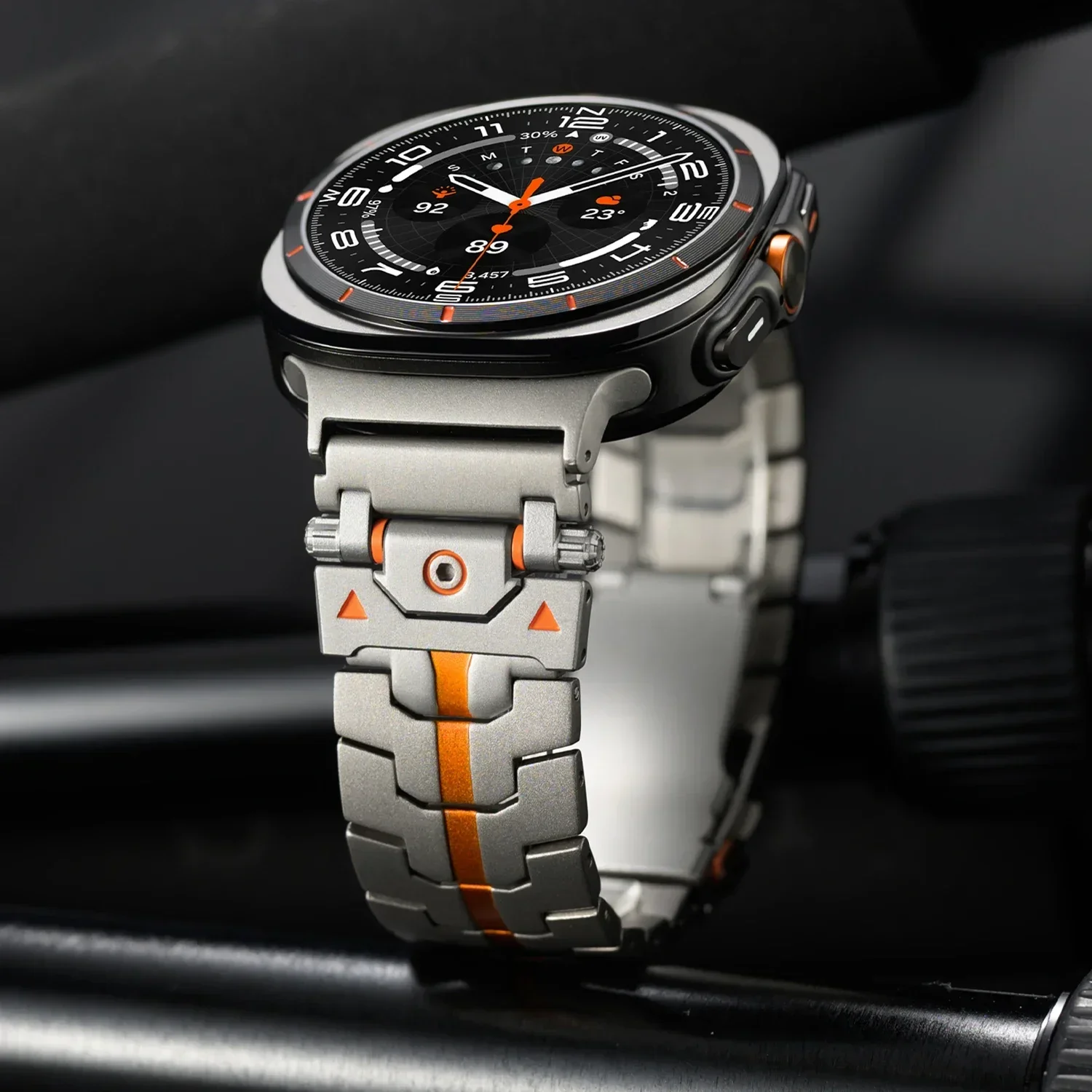 Фото Роскошный ремешок из нержавеющей стали для Samsung Galaxy Watch 7 Ultra 47 мм, мужской стильный ремешок для Galaxy Watch 7 Ultra 47 мм, металлический браслет №3