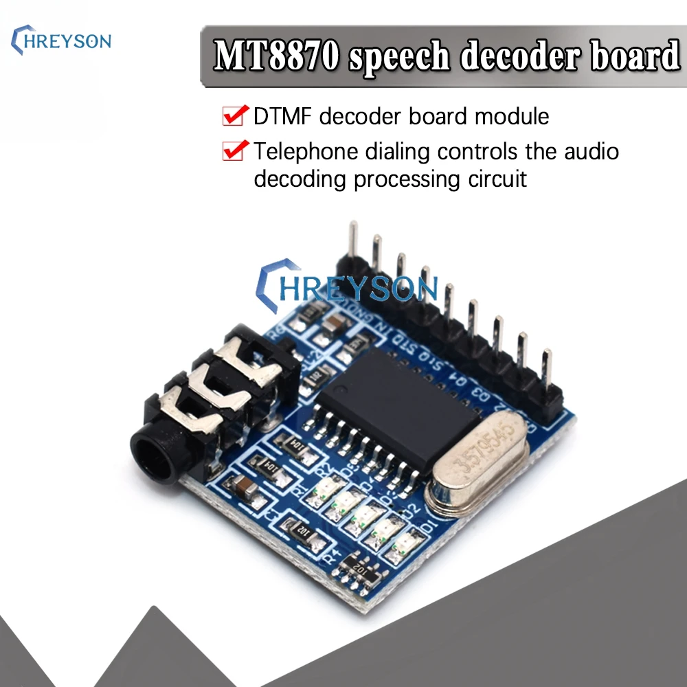 1 шт., DTMF-модуль MT8870, Телефонный модуль, декодирование речи, плата голоса, модуль, зеркальные индикаторы с контактами