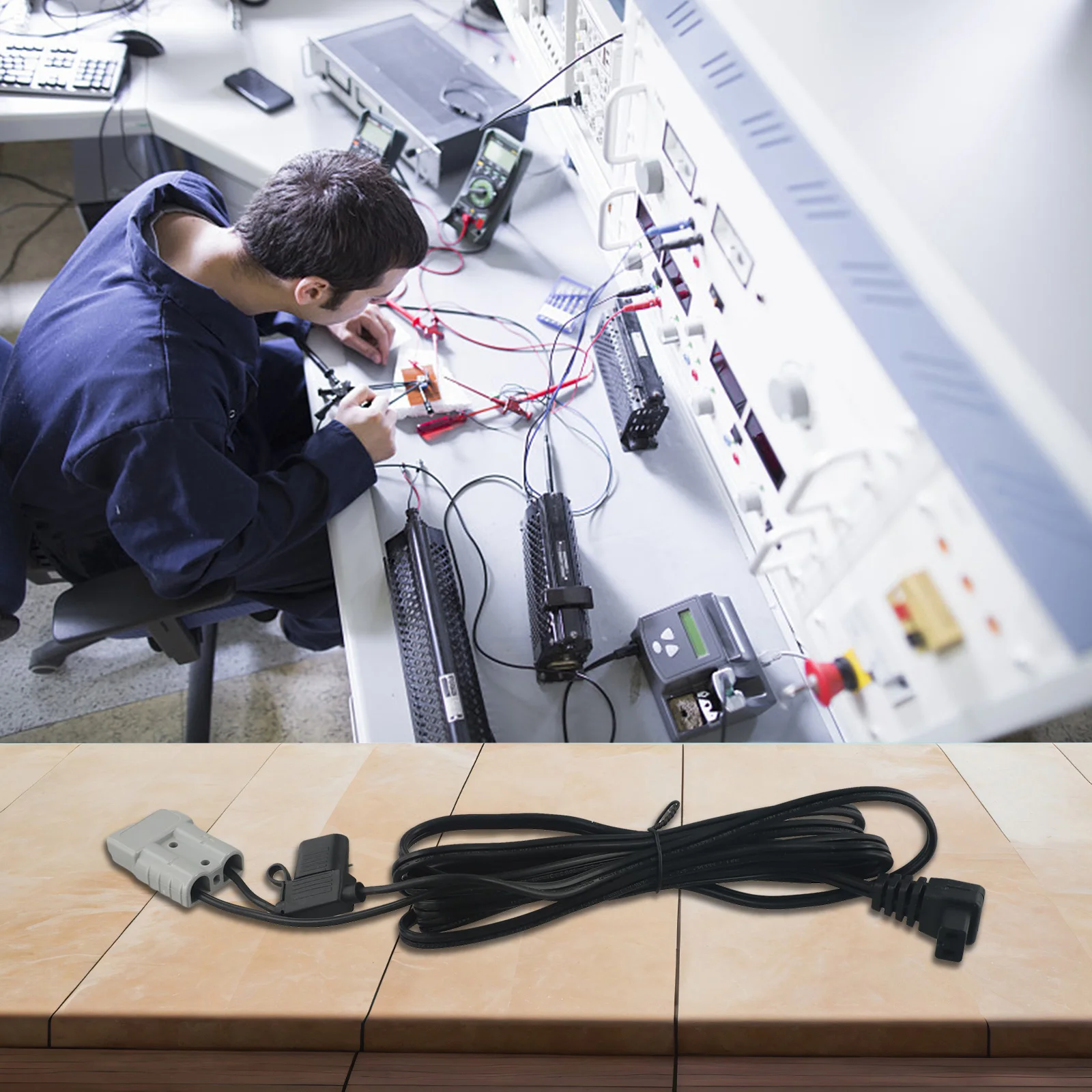 Шнур питания 16AWG, цвет ЧЕРНЫЙ, 12 В, шнур для холодильника для автодома, интерфейс переменного и постоянного тока, водонепроницаемый держатель предохранителя, кемпинг, путешествия