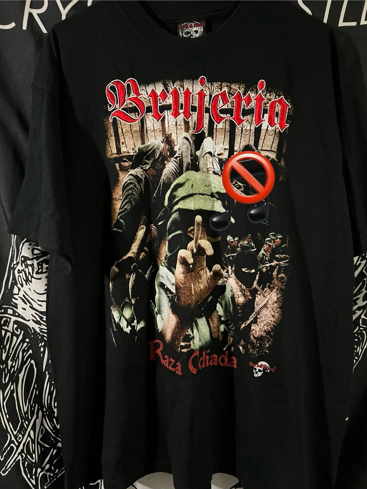 Винтажная рубашка Brujeria Raza Odiada, размер XL, Death Metal Grindcore Mexico EZLN, хлопковые мужские футболки, хлопковые мужские футболки