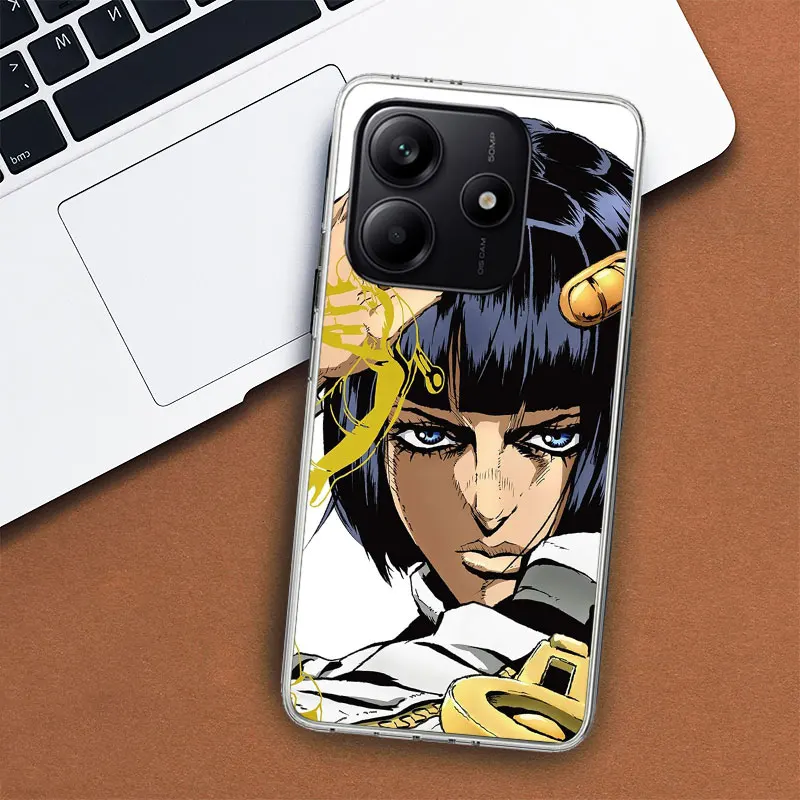 Фото Чехол для телефона JoJo Adventure Bruno Buccellati для Xiaomi Redmi Note 11S 12S 14S 11 12 13 14 Pro Plus 11T 11E 10S 10 9S 4G 5G Soft P №2