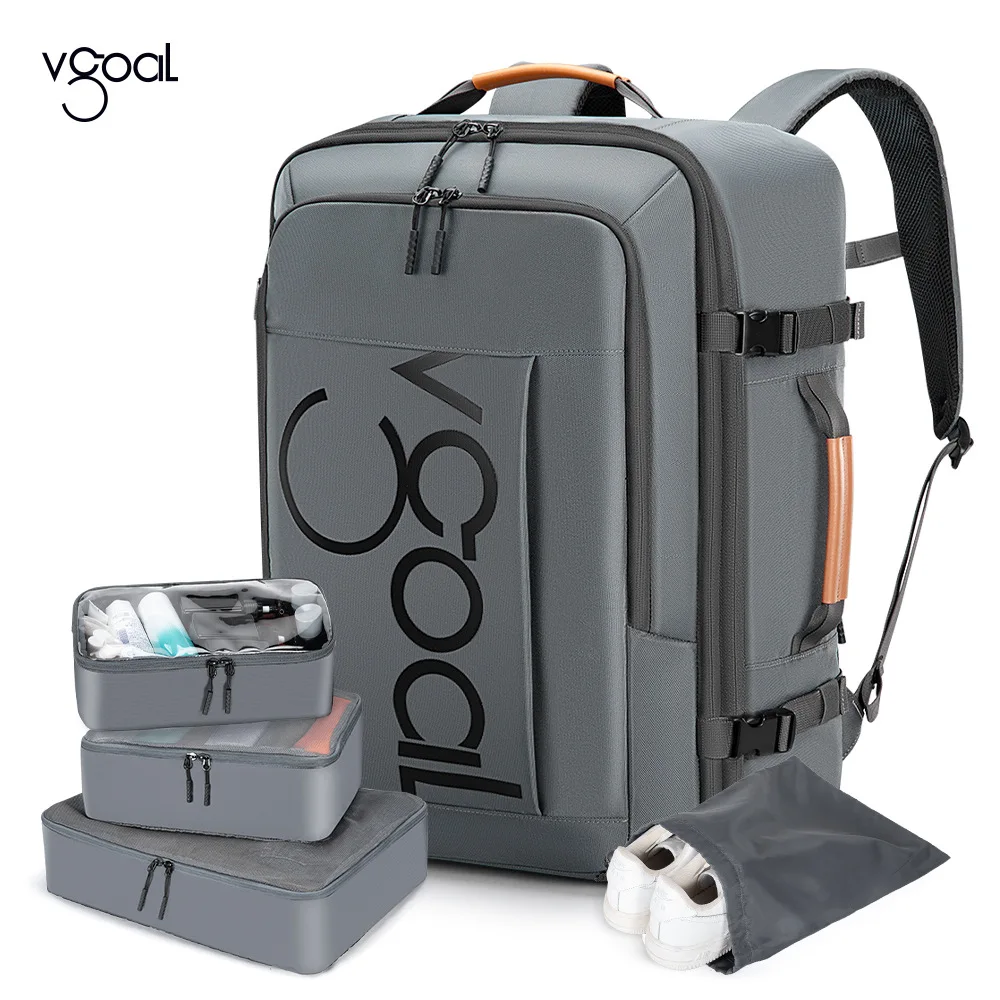 Расширяемый мужской рюкзак Vgoal 42 л для 17-дюймового ноутбука, 180 г. °   Открытие с сумкой для белья, косметичкой, сумкой для электроники и сумкой для обуви